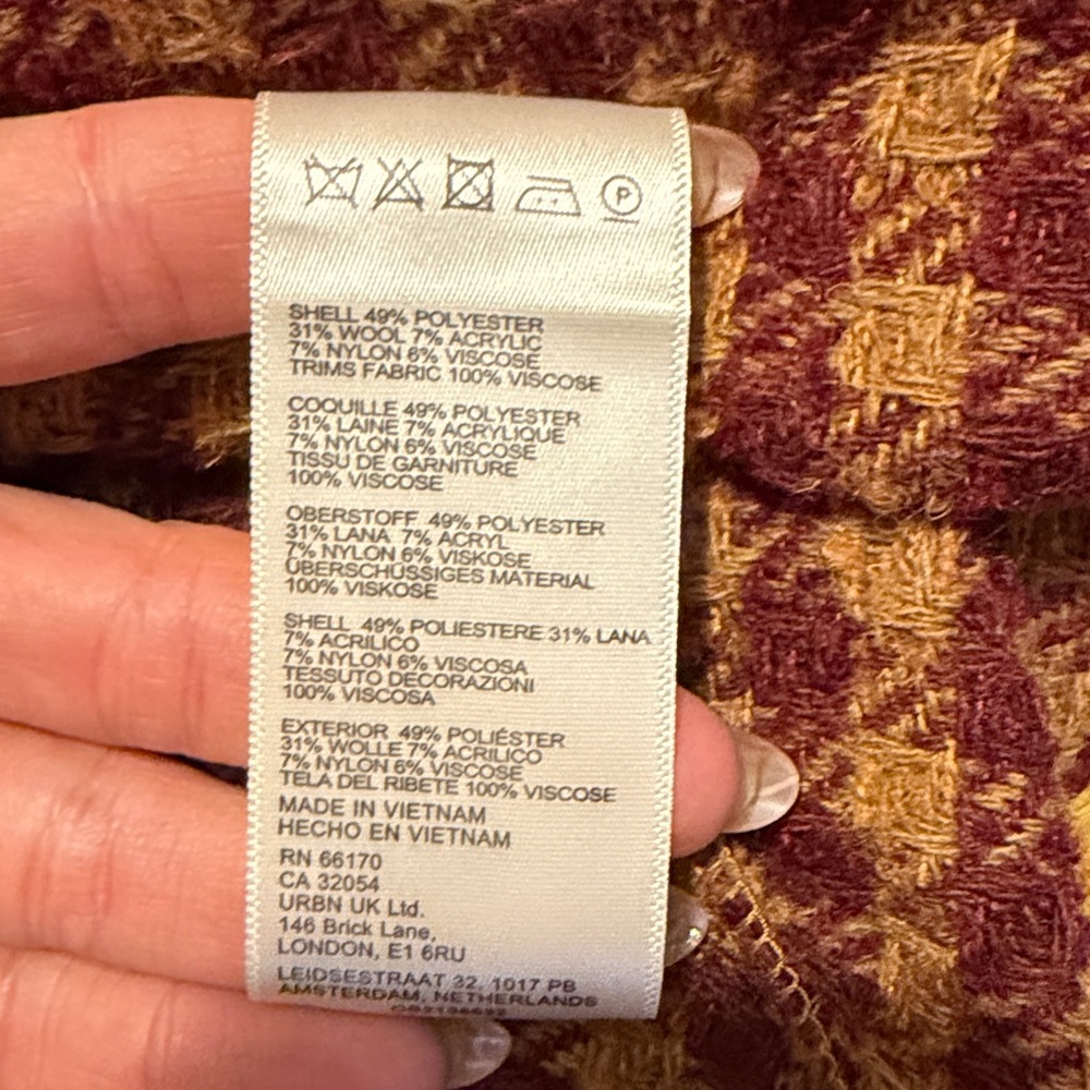 Free People Brown Plaid Trench Coat - Picture 3 of 3